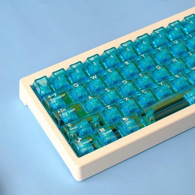 114 Keys Crystal Transparent Keycaps Cherry Profile Blue Clear Mx Switches