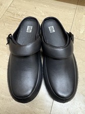 Fitflop Uk 5 Gogh Pro Super light Clogs Mules Black Leather Slip On Buckle