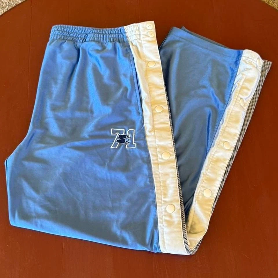 Y2K Starter Satin Button Down Track Satin Sheen Track Pants