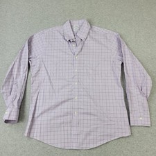 Brooks Brothers Shirt Mens 16 34 Regent Fit Supima Check Purple Button Down