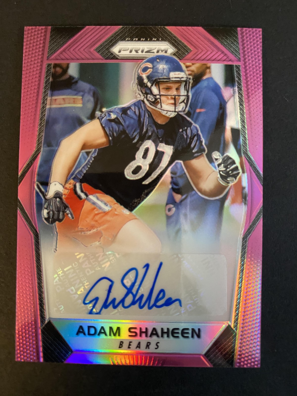 2017 Panini Prizm #RA-ASH Adam Shaheen Rookie Autographs Prizm Pink