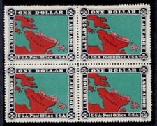 NEWFOUNDLAND LABRADOR $1 LABEL BLK OF 4 OG MNH