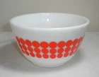 Vtg Pyrex 1.5 Pint #401 Orange Polka Dot Small Round Mixing Bowl #29 ® USA