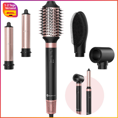 Airstyler 5 in 1 Ionen Föhn 110000 U/Min Warmluftbürste Lockenstab Schwarz