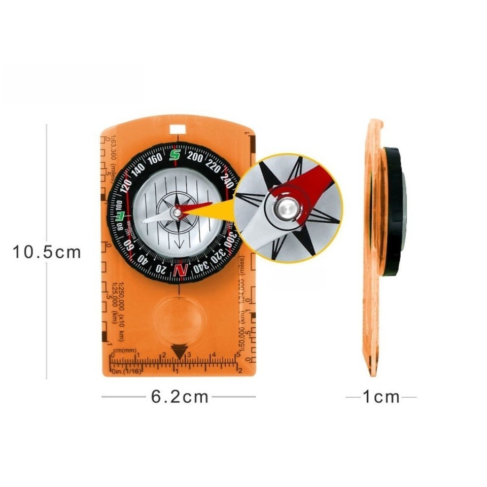 Acrylic Map Scale and For COMPASS Combination Tool for Hiking Camping ...