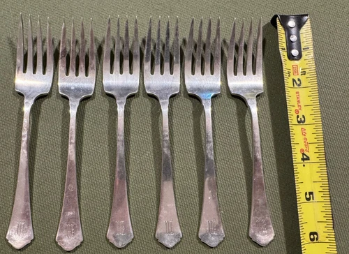 Vintage RW & S Wallace Sterling Sliver Set of 6 Forks 198 grams