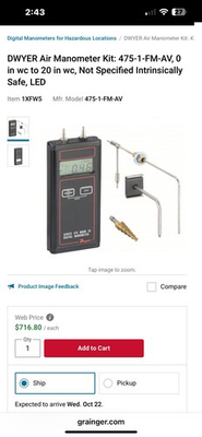#ad Vacuum and Pressure Manometer $185.50