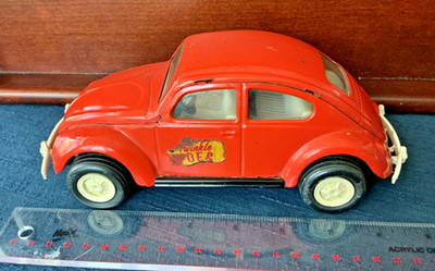 Vintage Tonka VW Bug Car Twinkle Toes Pressed Metal Toy Vehicle 1970s orange