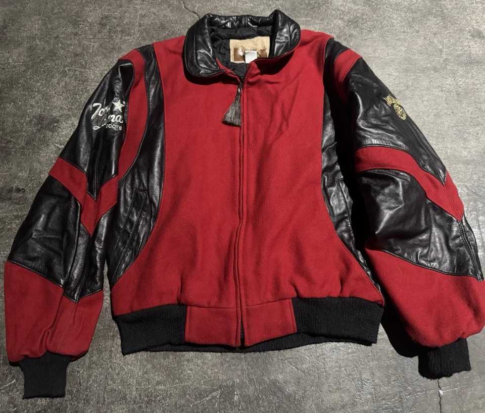 Chaqueta Bomber Vintage Bud Light Cup PBR Bull Cuero Hombre’s Grande Western Foto 3 de 4