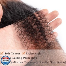 24 Inch Pre-Separated Springy Afro Twist Hair 8 Packs Black Pre-Fluffy Natura...