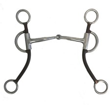 AJ Tack Double Rein Long Shank Sweet Iron Bit, Antique Brown