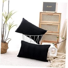 Decorative Throw Pillow Covers Pack of 2 Velvet 20" x 12" Pack of 2 Black