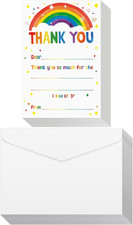 72 Pieces Kids Thank You Cards Fill in the Blank Thank You Notes with Envelop...