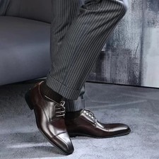 Men’s Classic Italian Black Leather Shoes Formal & Casual Elegance