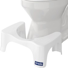 Plastic Toilet Footstool 7in for Squatting, Ergonomic Stool Non-Slip Rubber