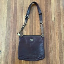 Fossil Brown Leather Crossbody Bag with Adjustable Strap Y2K Era Vintage Soft