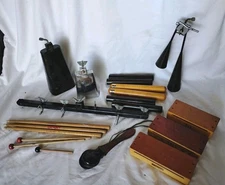 Latin Percussion Instrument Lot + Cow Bell Agogo Mallet Clave Castanet Mount Vtg