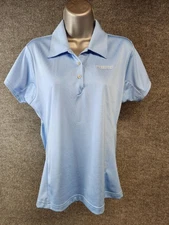 Adidas ClimaCool Shirt Womens Medium Light Blue Golf Firestone Country Club