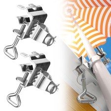 Set of 2 Metal Umbrella Holders Clamps for Patio Balcony Outdoor Use
