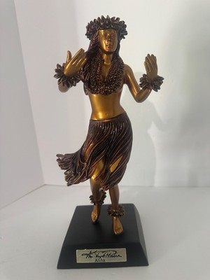 ARTIST KIM TAYLOR REECE - COLD CAST RESIN STATUE ALOHA ''GREETING'' HAWAIIAN HULA