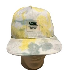 Vans Off The Wall Tie Dye Snapback Hat Cap Pastel White Yellow Green Grey 