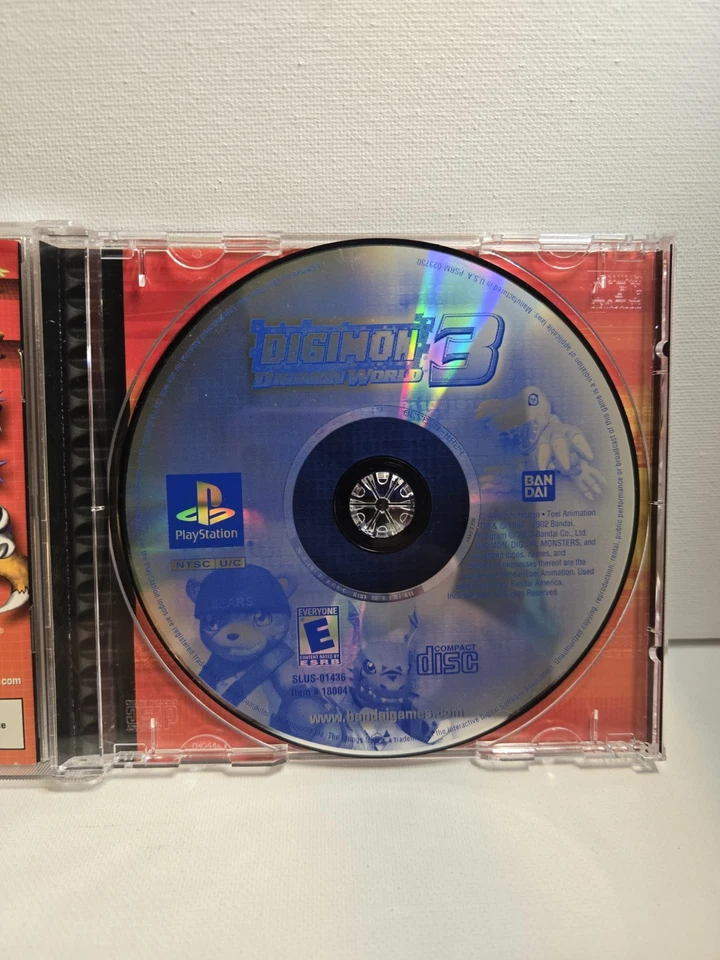 Digimon World 3 (Sony PlayStation 1, 2002) game/case/manual - Image 4 of 4