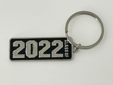 Class of 2022 Black  Silvertone Graduation Keychain Keyring Fob