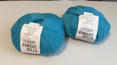 Cascade Yarn Forest Hills Silk Merino Blend Lot Of 2 100g Balls Lace Teal 