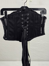 Corset Story Black Underbust Corset Boned Lace Up Eyelet Solid Size 30 NWT