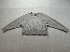 Nike Women Sweatshirt S Gray Dri Fit Oversized Crew Neck Pullover Long Sleeve