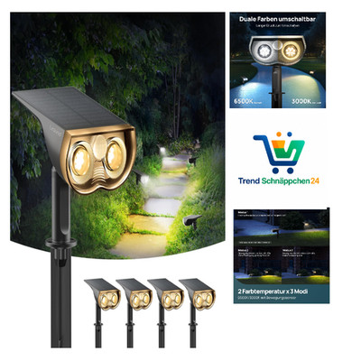 Solarleuchten Bewegungsmelder 24 LED 3000K 4