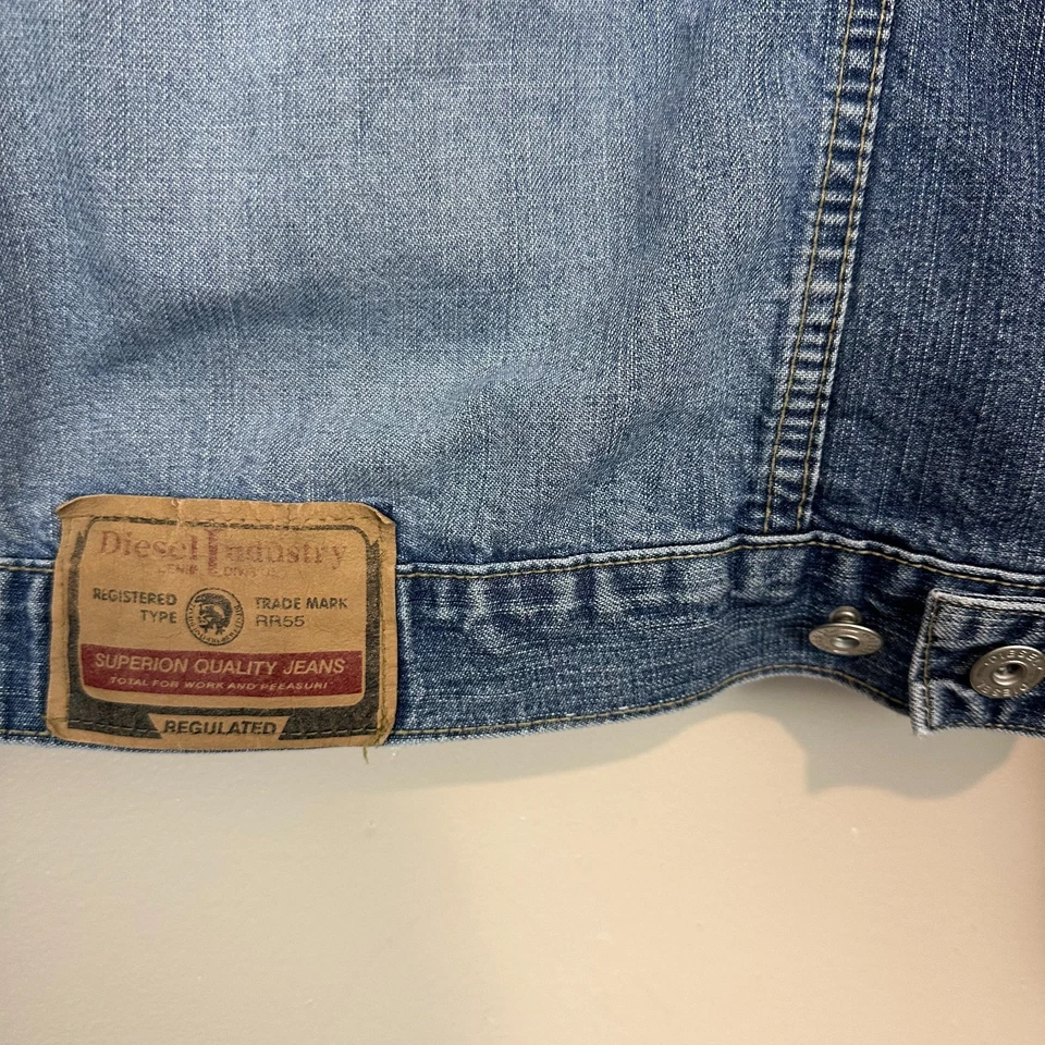 Chaqueta de Camionero Diesel Rider De Colección Para Hombres XL Azul Denim Algodón Botón Delantero Motociclista Foto 4 de 4