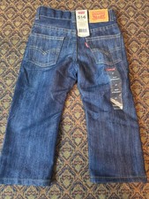 LEVI'S 514 Straight Fit Performance Jeans Size 2T Levis 514 Adjustable Dark Wash