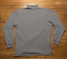Vintage 90s Polo Ralph Lauren Striped Turtleneck Long Sleeve Shirt Size Mens 2XL