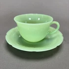 Fire King Jadeite Alice Tea Cup and Saucer Set Replacements Anchor Hocking