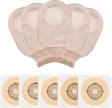 21 PCS Colostomy Bags,Ostomy Supplies, Two Piece Drainable Ostomy Pouch with Clo