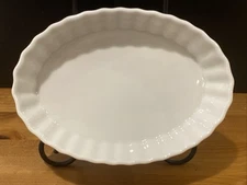APILCO France Porcelain 6” Long Oval Ramekin White Soufflé Dish Custard