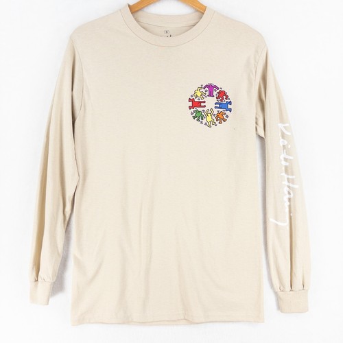 Keith Haring Graphic Long Sleeve T Shirt Mens S Pop Art Dancing Figures Graffiti