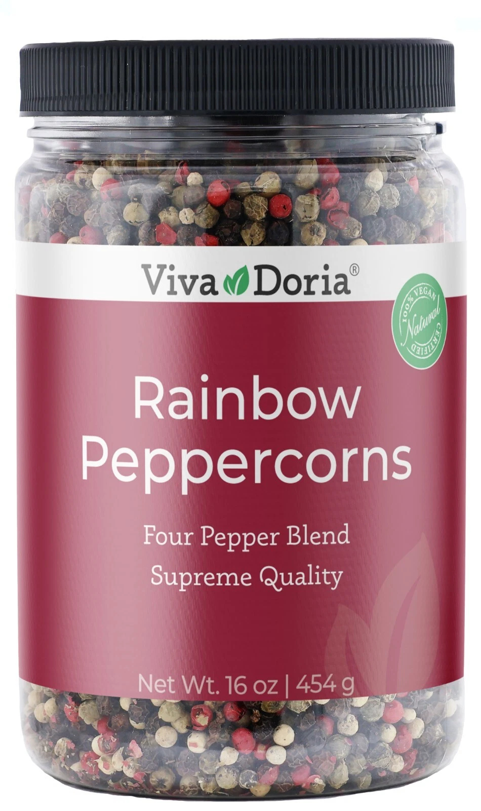 Viva Doria Rainbow Peppercorns, 16 oz - 4 Peppercorn mix, for grinder refills