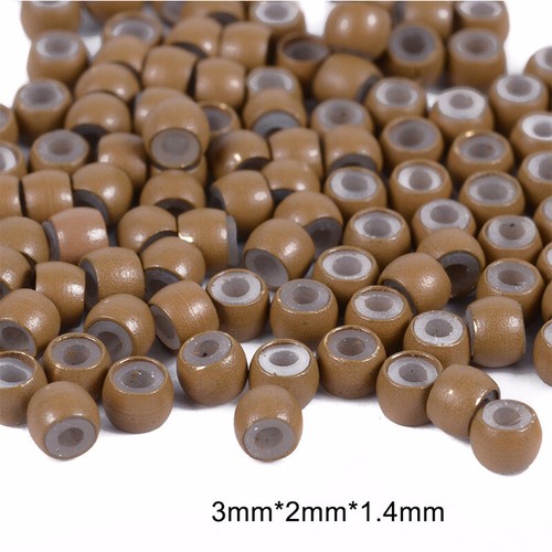 Silicone Lined NANO Ring Beads For Human Hair I Tip Extensions MICRO Loop 200pcs - Picture 9 of 19