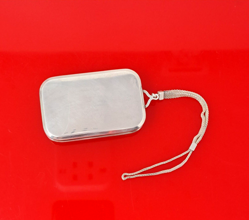 Antique Wightman & Hough Co. W&H Sterling Silver Compact w/ Mirror & Wristlet - Picture 5 of 21