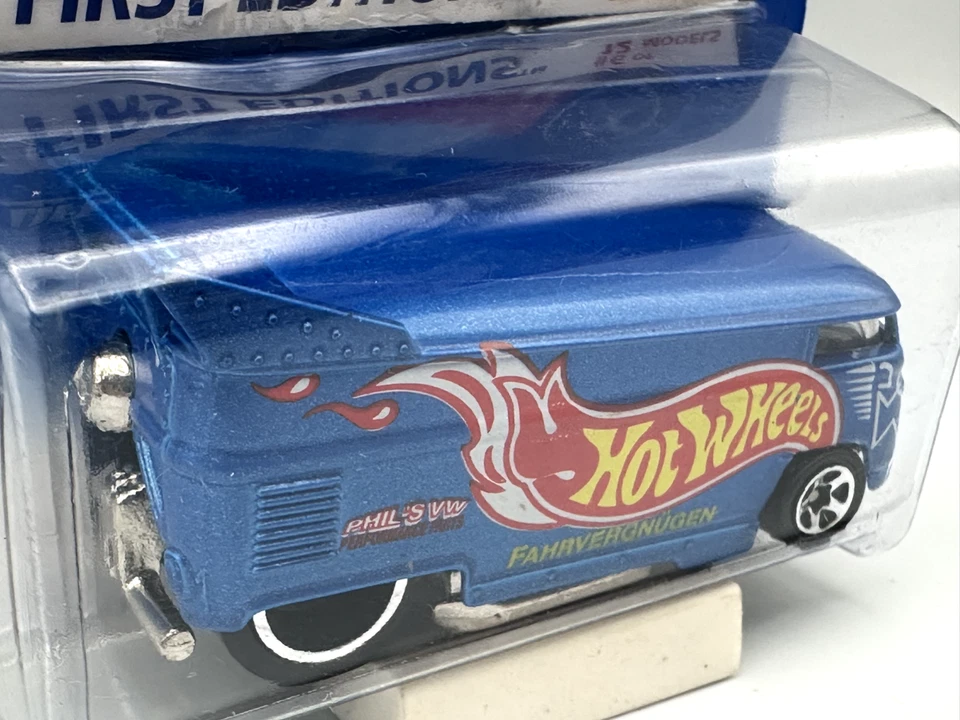 Autobús de arrastre Volkswagen VW primeras ediciones Hot Wheels 1996, 1:64, nuevo en caja Foto 4 de 4