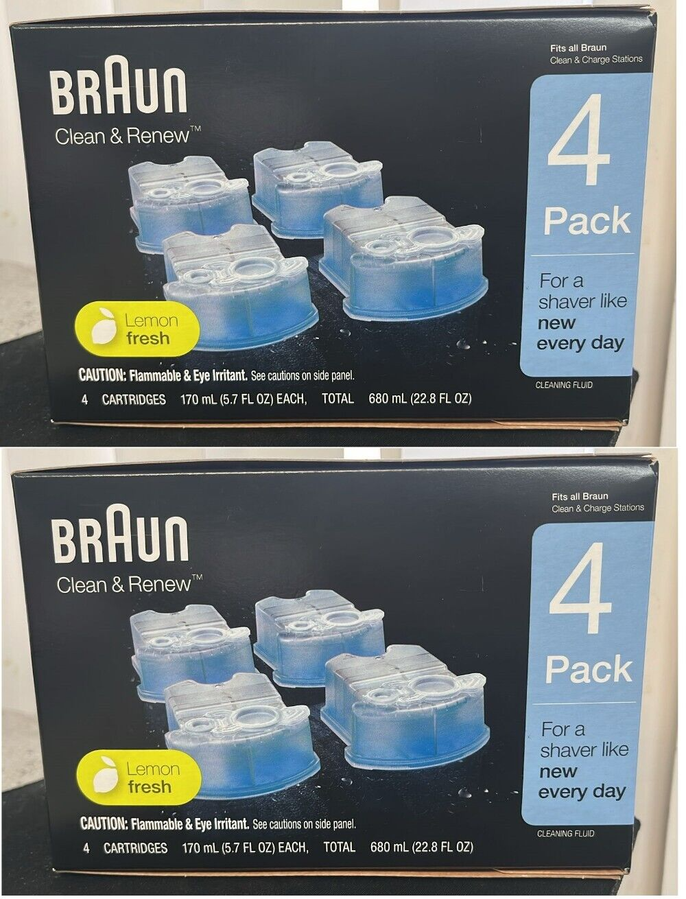 2x Braun Cleaning Cartridges 8 Pack Clean & Renew Refill Cartridges