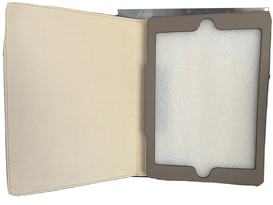 NWT Michael Kors Saffiano Leather Gray iPad Mini/Tablet Case With Gold Tone Logo - Image 2 of 3