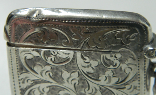 Antique HMSS Sterling Silver Vesta Case Birmingham 1908 William Neale - Picture 6 of 9