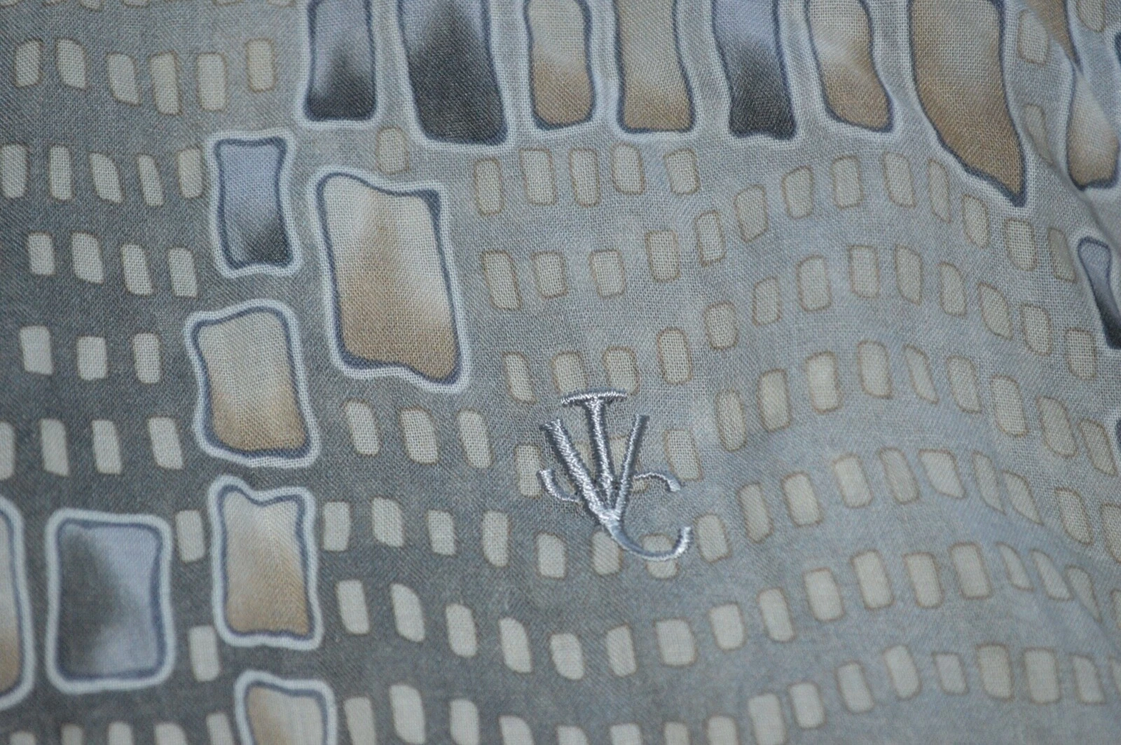 Camicia da uomo VJC Versace jeans couture astratto grigio trasparente bottoni aderente S M