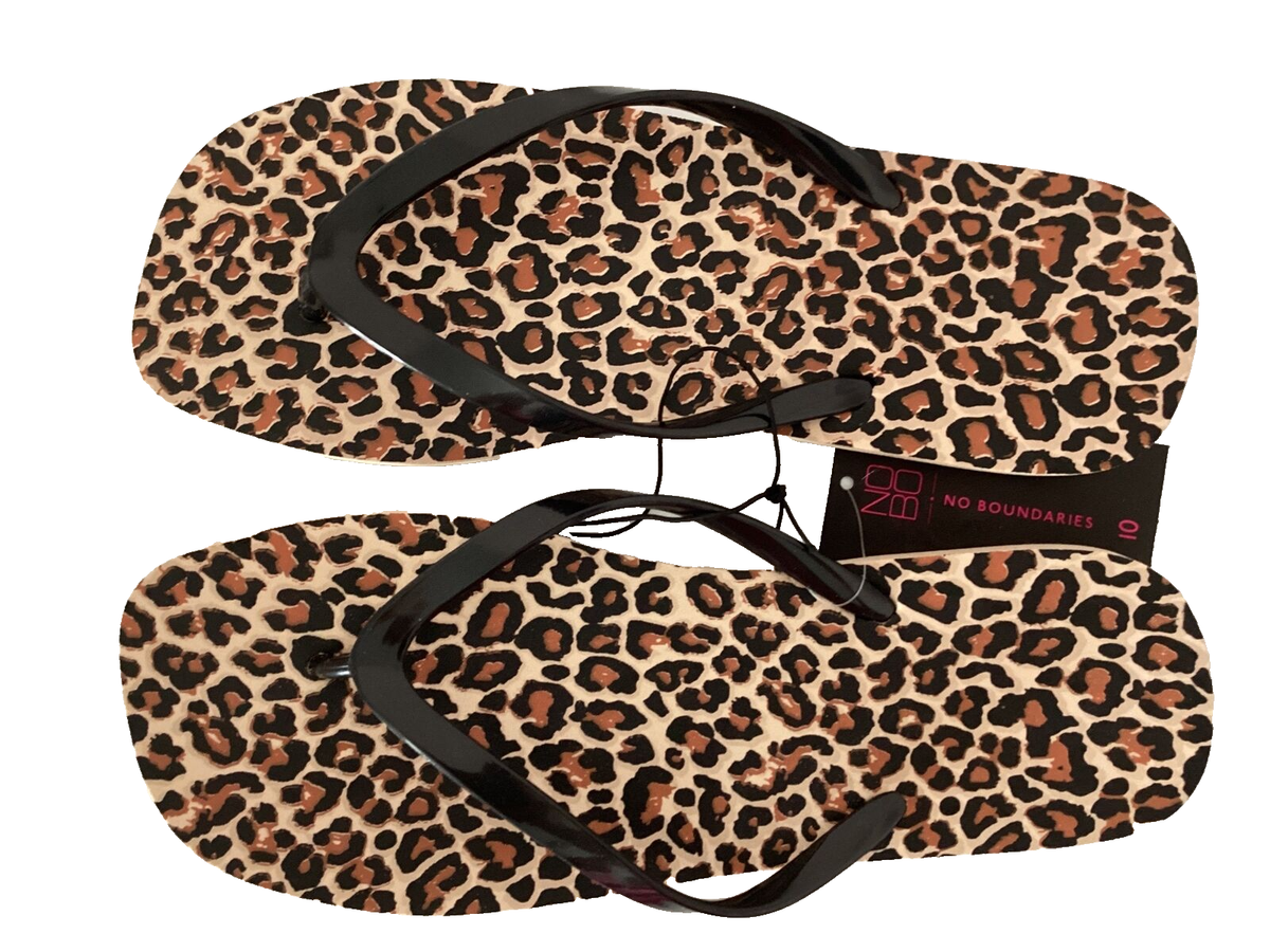 NOBO NO BOUNDARIES Cheetah Print Foam Single Flip-Flop Sandals Sz