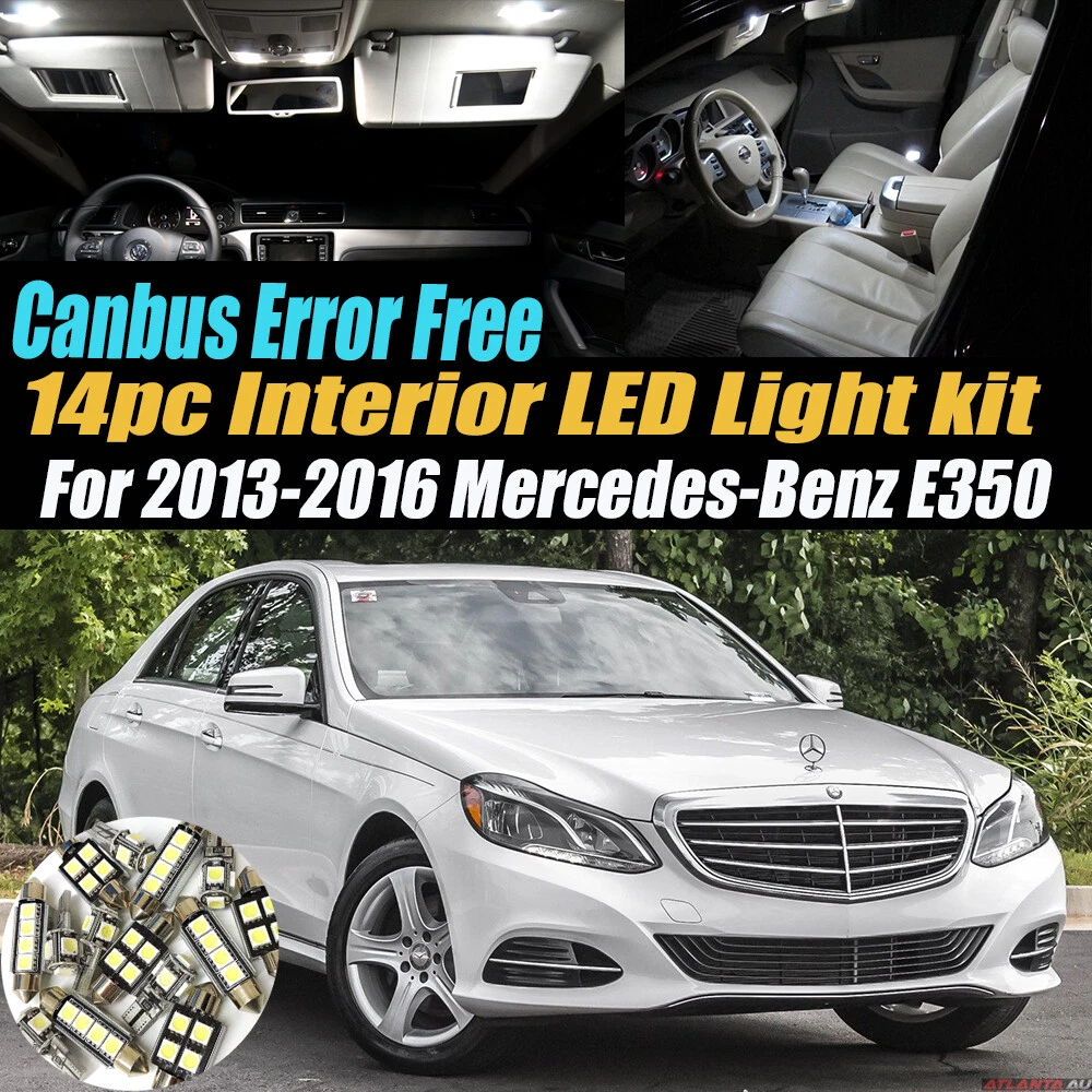 14Pc Error Free White Interior LED Light Kit for 2013-2016 Mercedes-Benz E350