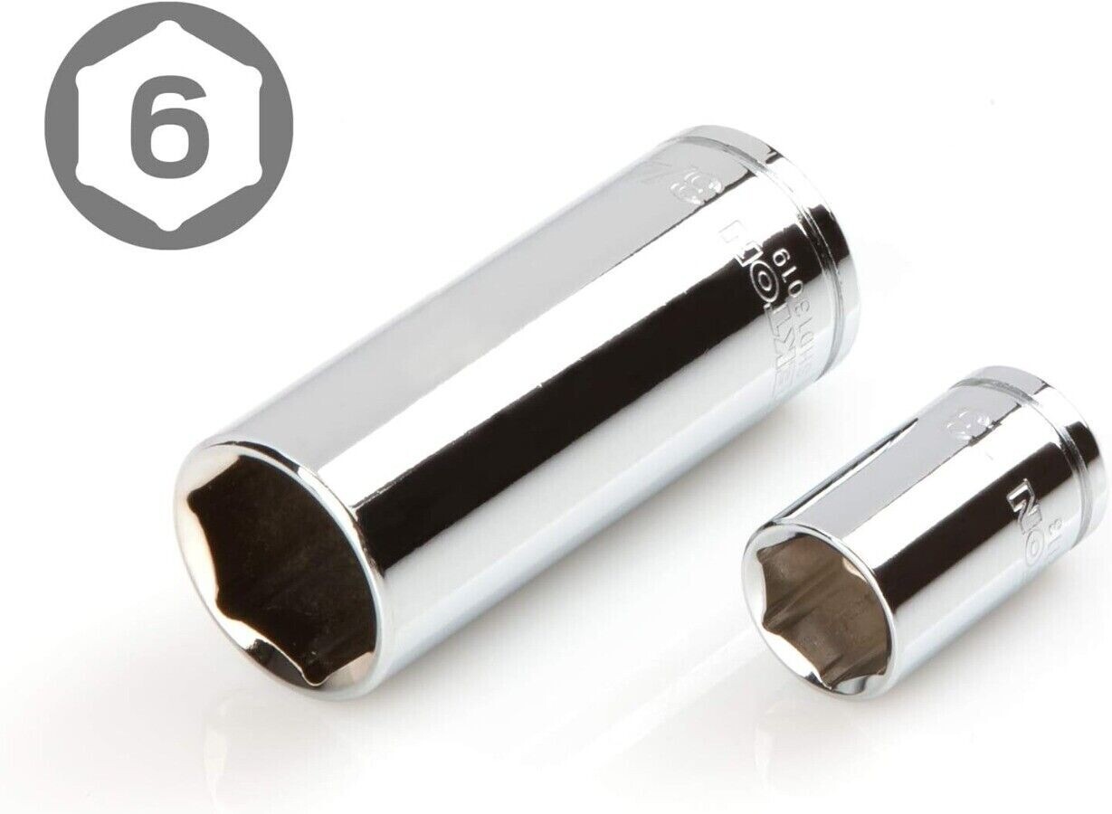 TEKTON 3/8 Inch Drive 6-Point Socket and Ratchet Set,73-Piece(1/4-1 in.,6-24 mm)