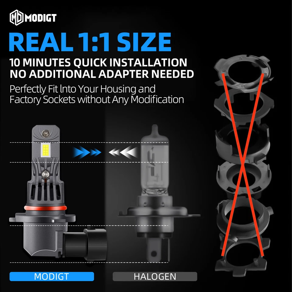 6000K 9005 HB3 Halogen LED Headlight Globe Bulb For Honda Accord Euro 2009-2010 - image 3 of 4